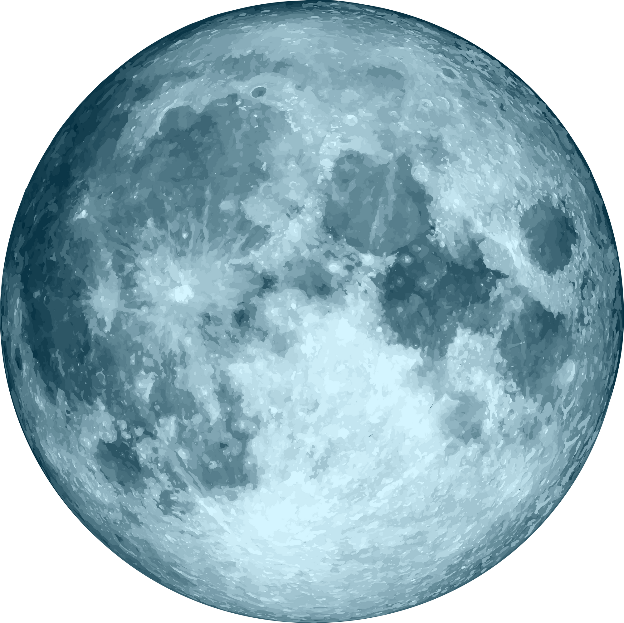 Blue realistic fantasy moon.