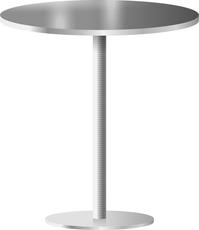 illustration of blank metal round table
