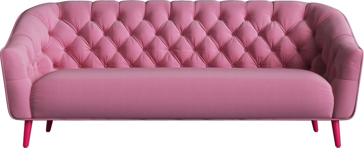 #335 Pink sofa isolated on a transparent background